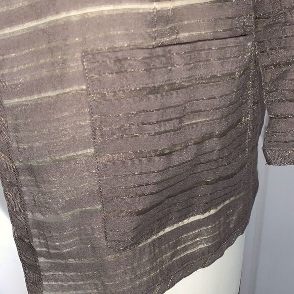 Coldwater Creek Gray Rayon Sheer Cardigan Top Size 8 - Picture 6 of 9